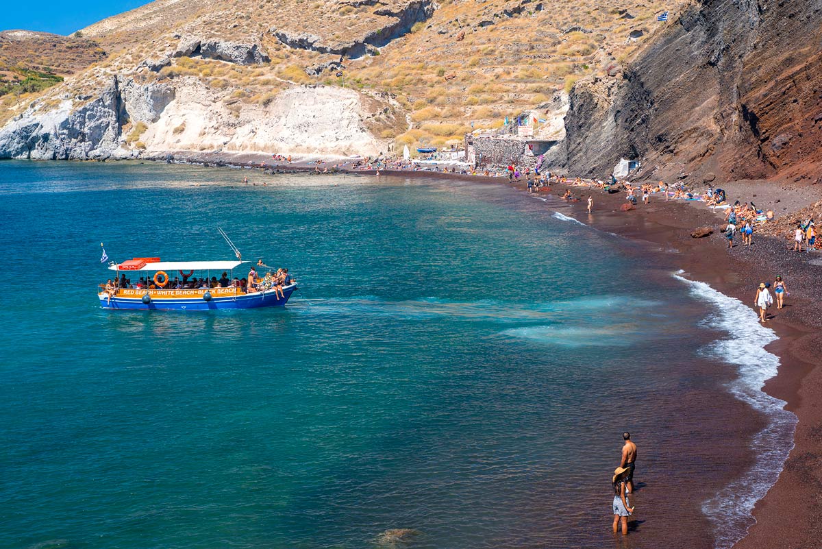 Red beach on Santorini island