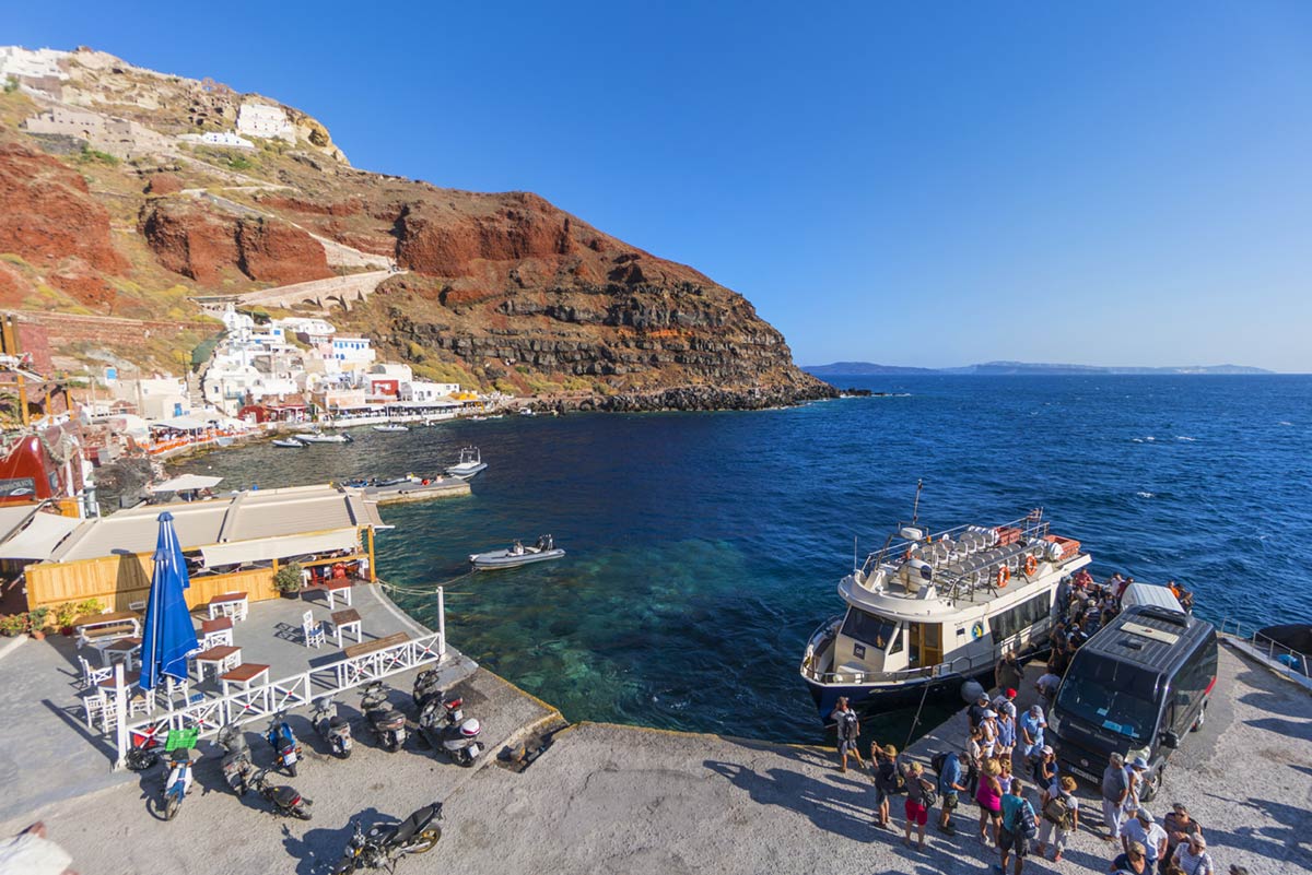 Arriving at Santorini