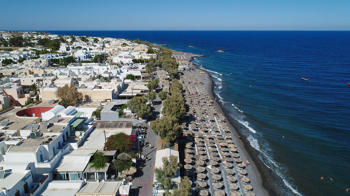 famous beach on santorini