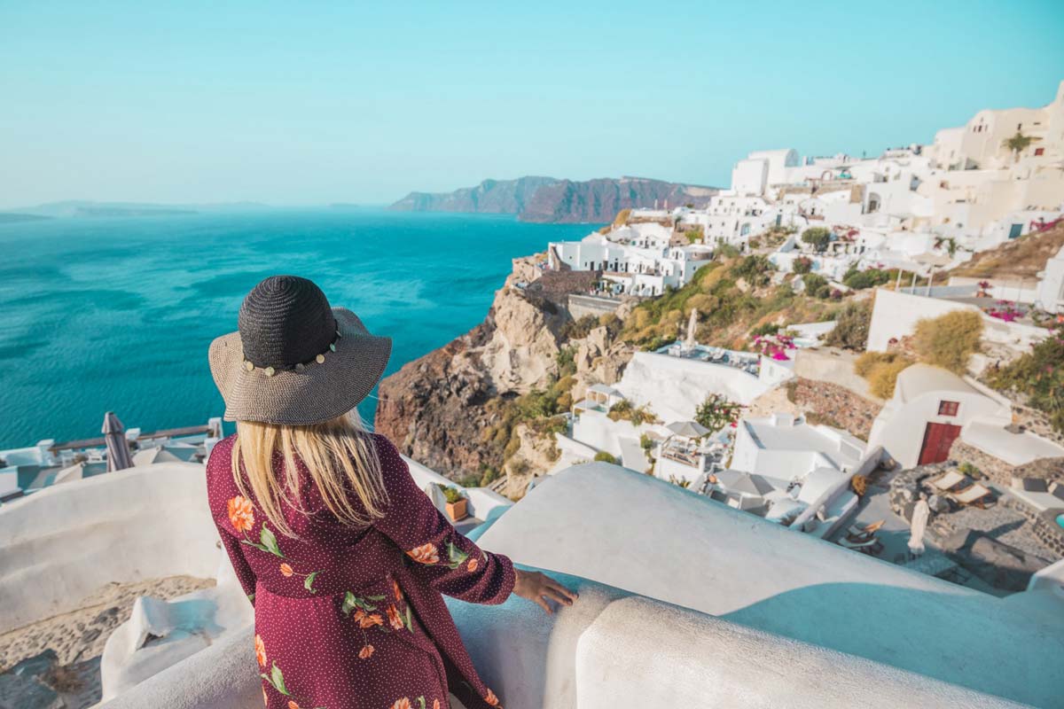 exploring caldera views on santorini