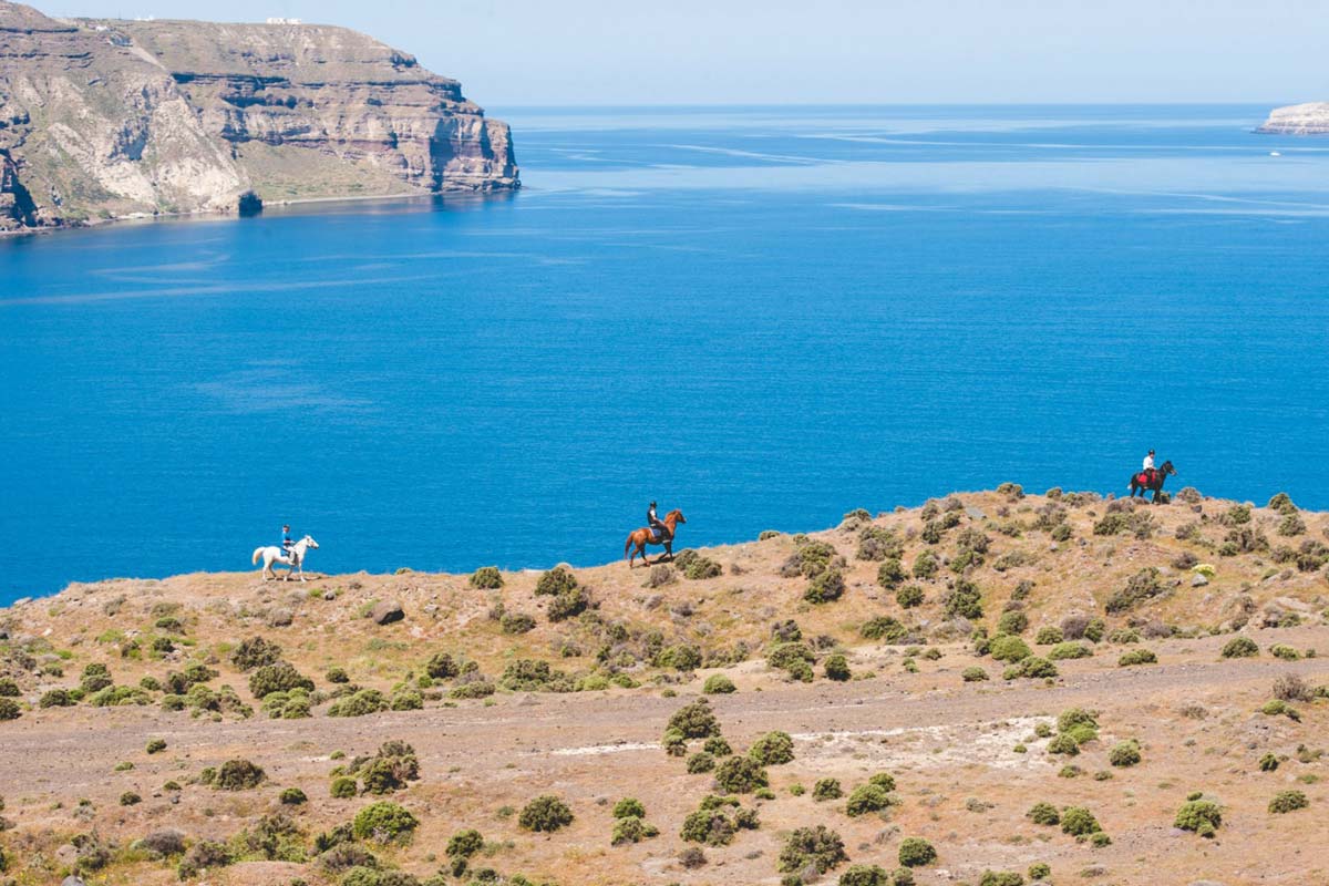 santorini horse riding caldera