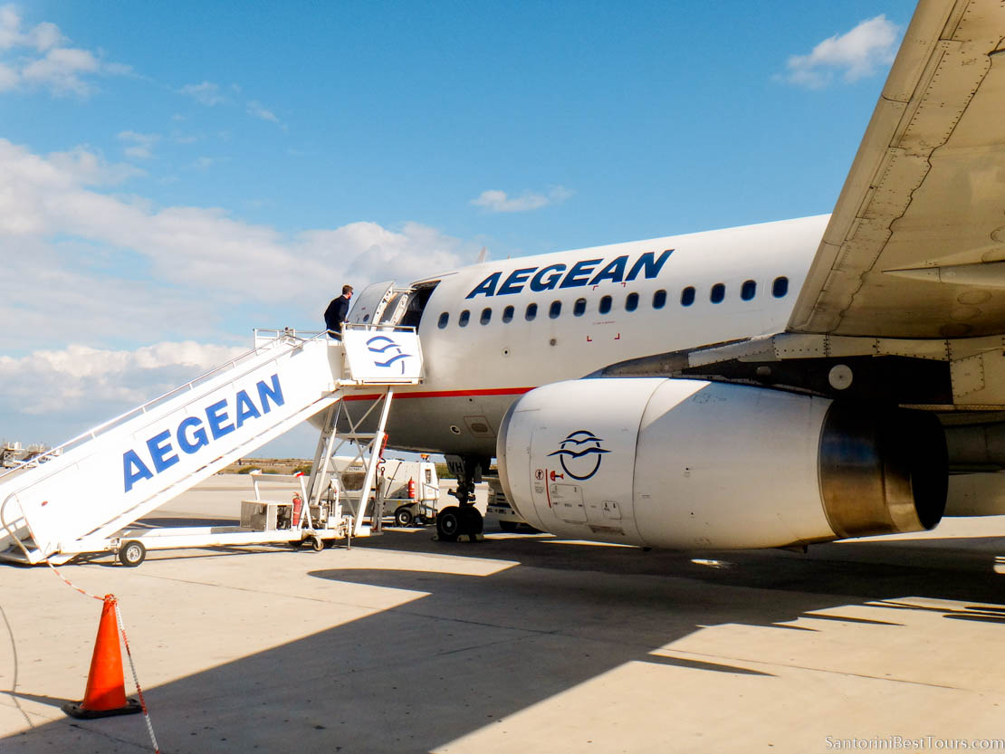 Flight of the Aegean Airline From Athens to Santorini