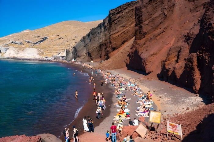 Red Beach On Santorini