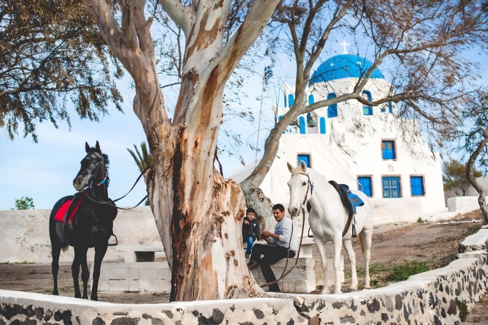Santorini Horse Riding Church Greece