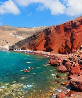 Santorini Red Beach Overview