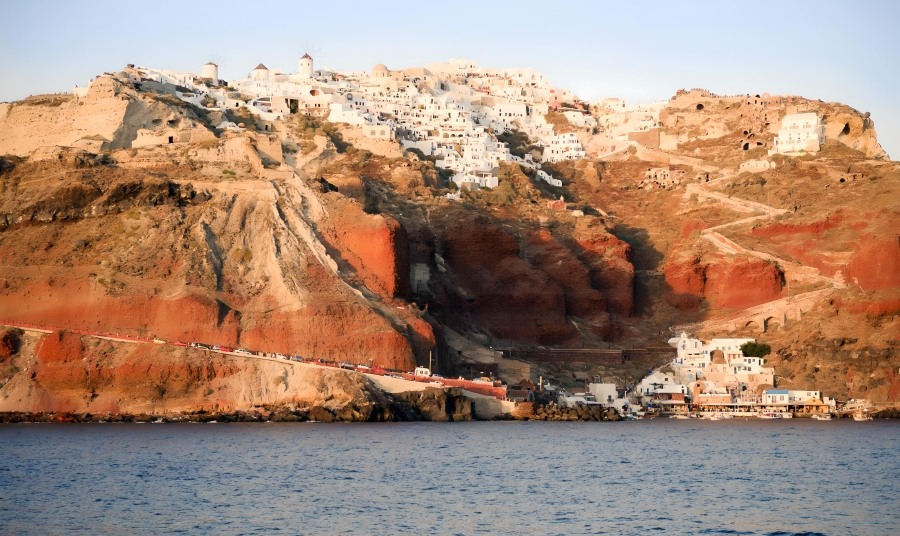 Oia View From Boat