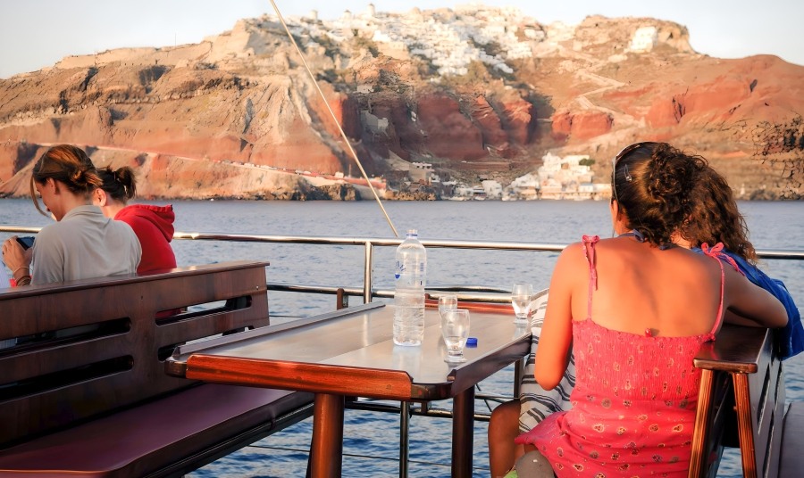 Oia View From Boat Tour