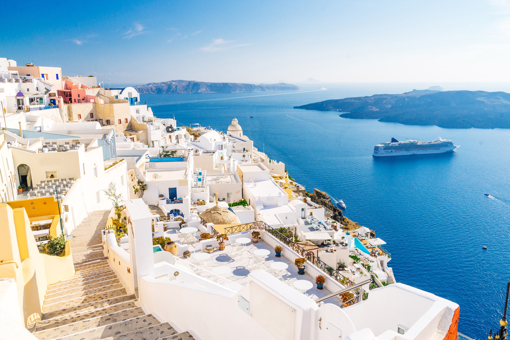 Fira town with caldera view, Santorini, Greece